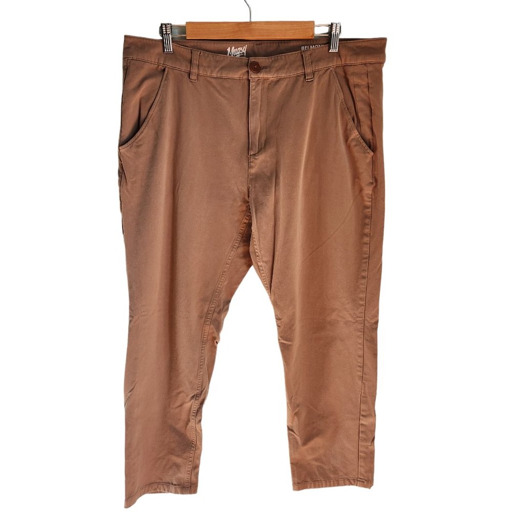 Mugsy Men's Pants 38x30 Tan Khaki Belmonts Chino 4-Way Stretch Pockets